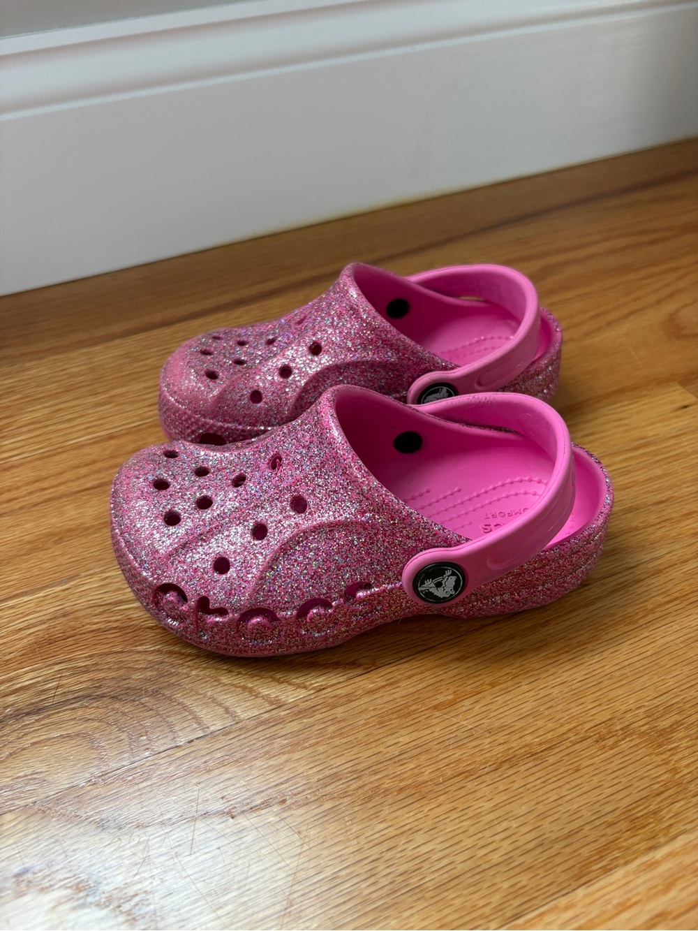 CROCS Kids Sparkle Pink Clog Sandals